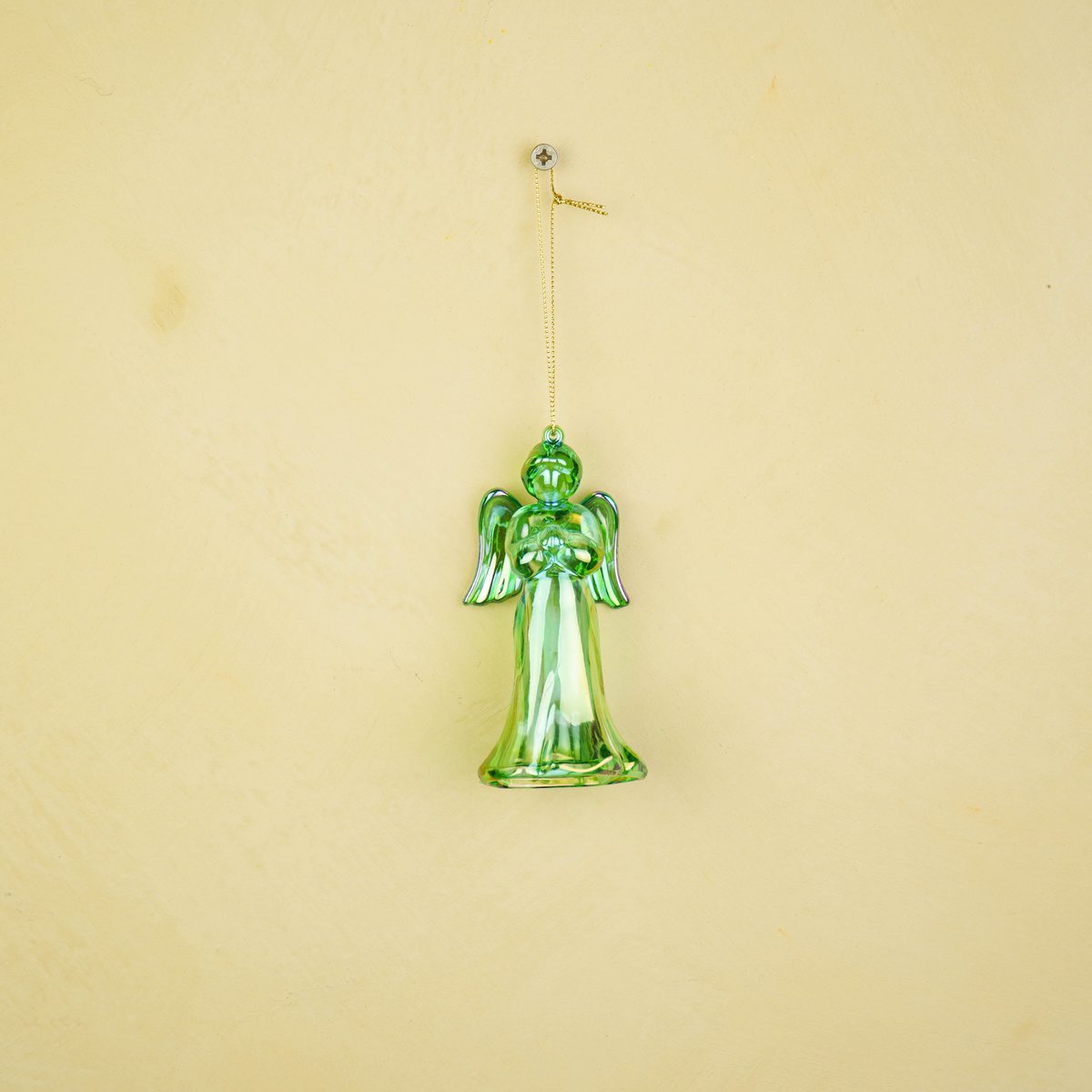 Ornament - Engel - Kunststof - Groen - 6x5,5x11 cm
