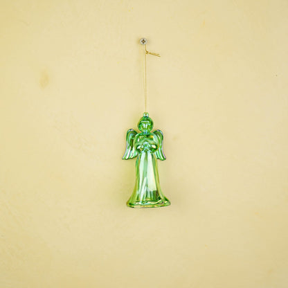 Ornament - Engel - Kunststof - Groen - 6x5,5x11 cm