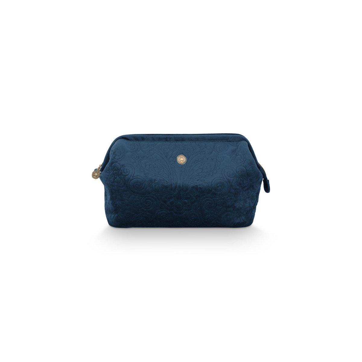 Cosmetic Purse Extra Large Velvet Quiltey Days Blue