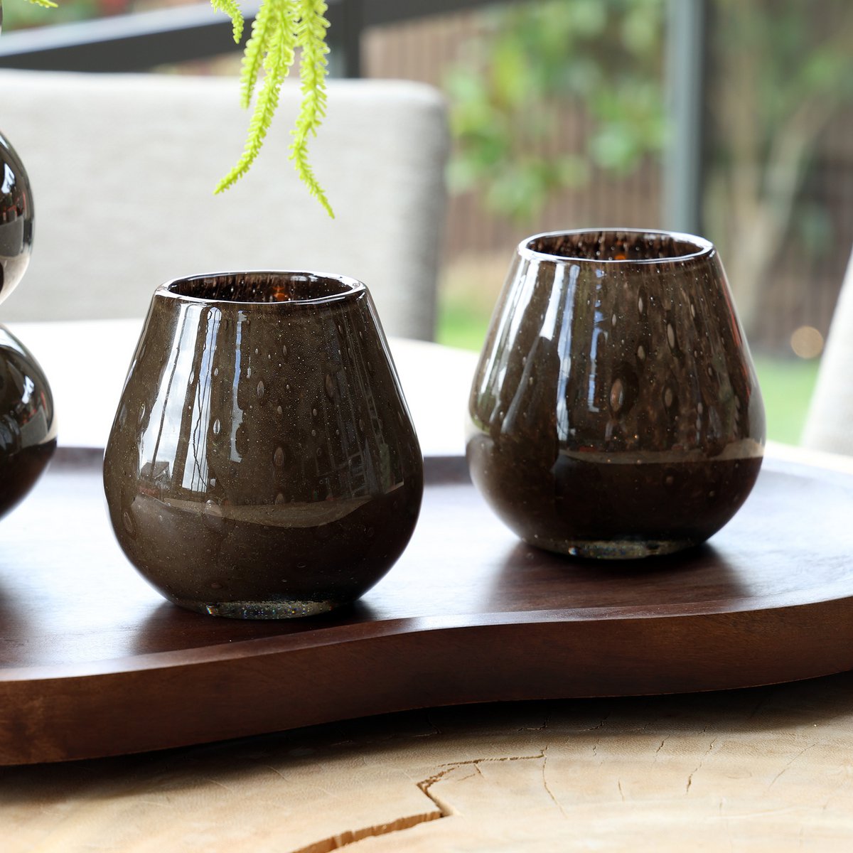 Waxinelichthouder - Tasman Elite XS dark brown Ø12,5 x H11,5 cm (set van 2 stuks)