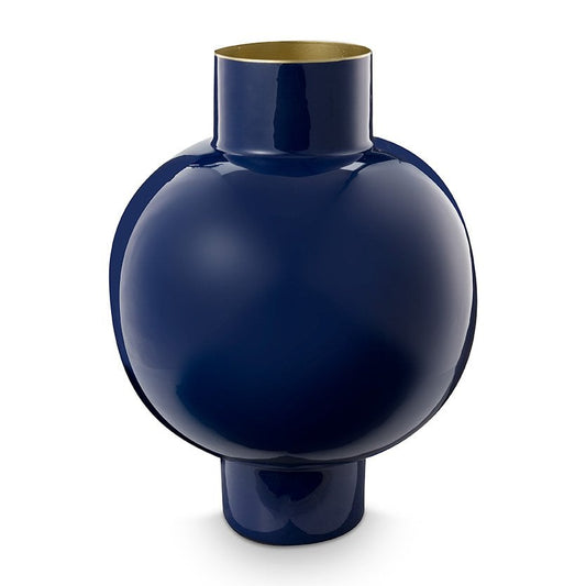 Vaas metaal hoog royal blauw