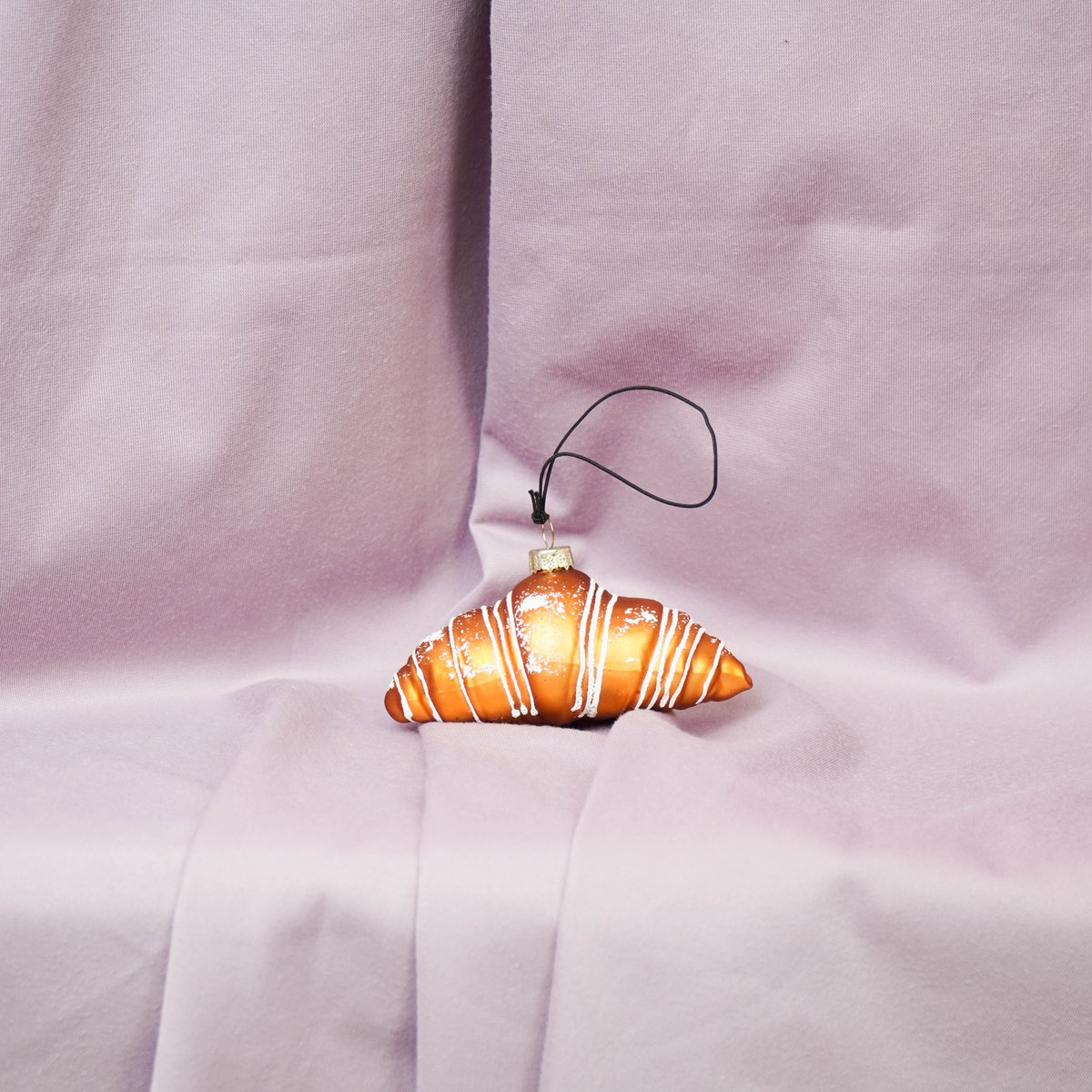 Ornament Kersthanger Croissant - Glas - 9,5x5x4,5cm