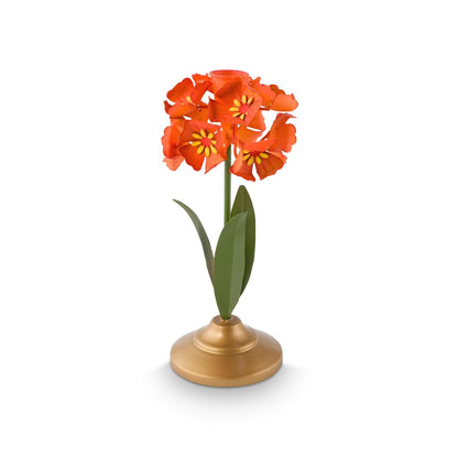 Kandelaar houder metaal bloem oranje