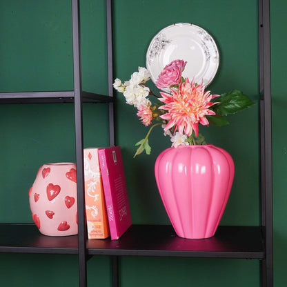 Flower Vase- Swirl vase-ceramic-roze- 20x20x21,5 cm