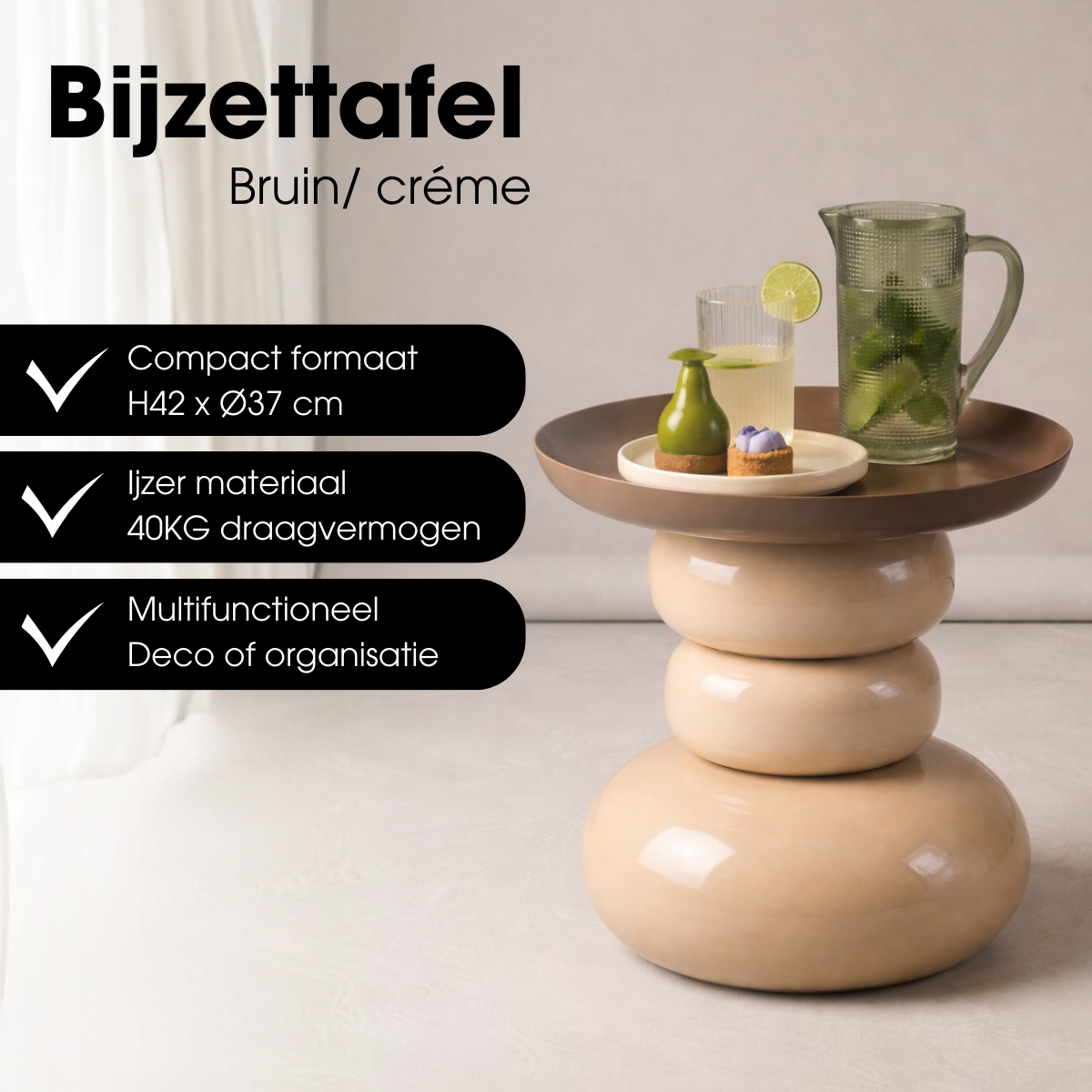 Bijzettafel Zita Crème