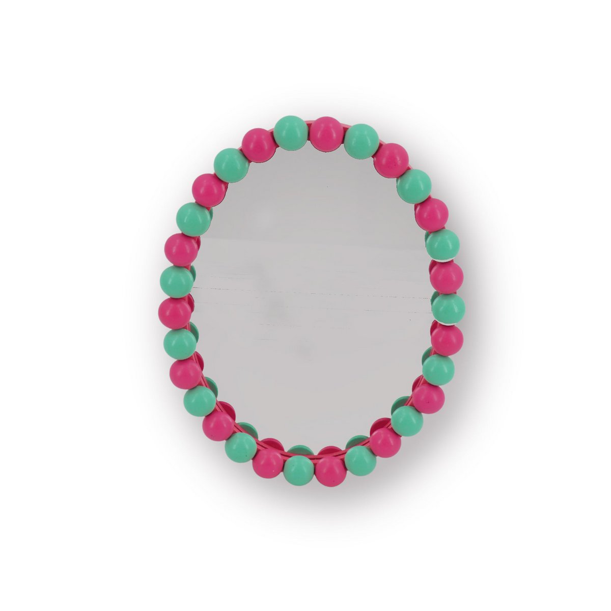 Spiegel - Ovaal - Bubbels - Neon Roze/Mint - 29x22,5cm