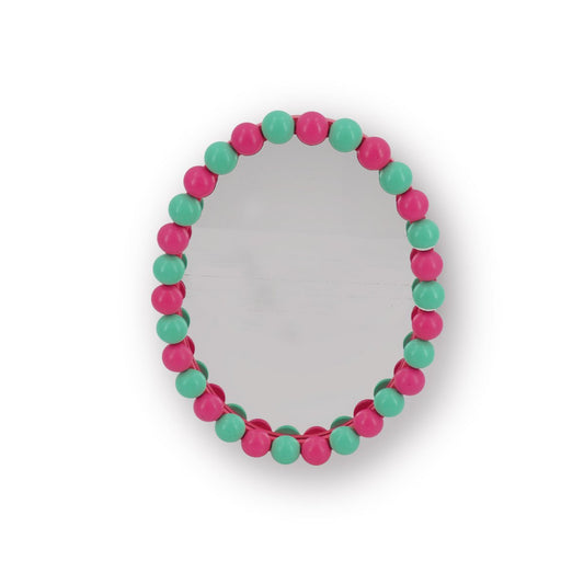 Spiegel - Ovaal - Bubbels - Neon Roze/Mint - 29x22,5cm