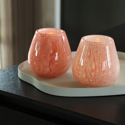 Waxinelichthouder - Tasman Elite XS pink Ø12,5 x H11,5 cm (set van 2 stuks)