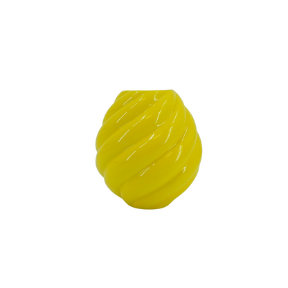 Flower Vase- Swirl vase-ceramic- geel- 20x20x21,5 cm