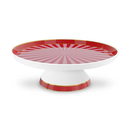 Mini Cake dienblad Love Birds Stripes Red-Pink 24cm