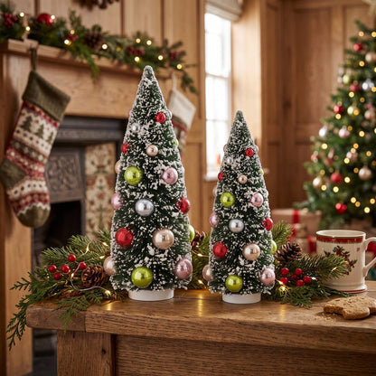 Kerstboom - Kunststof - Groen/Meerkleurig - 11x23 cm