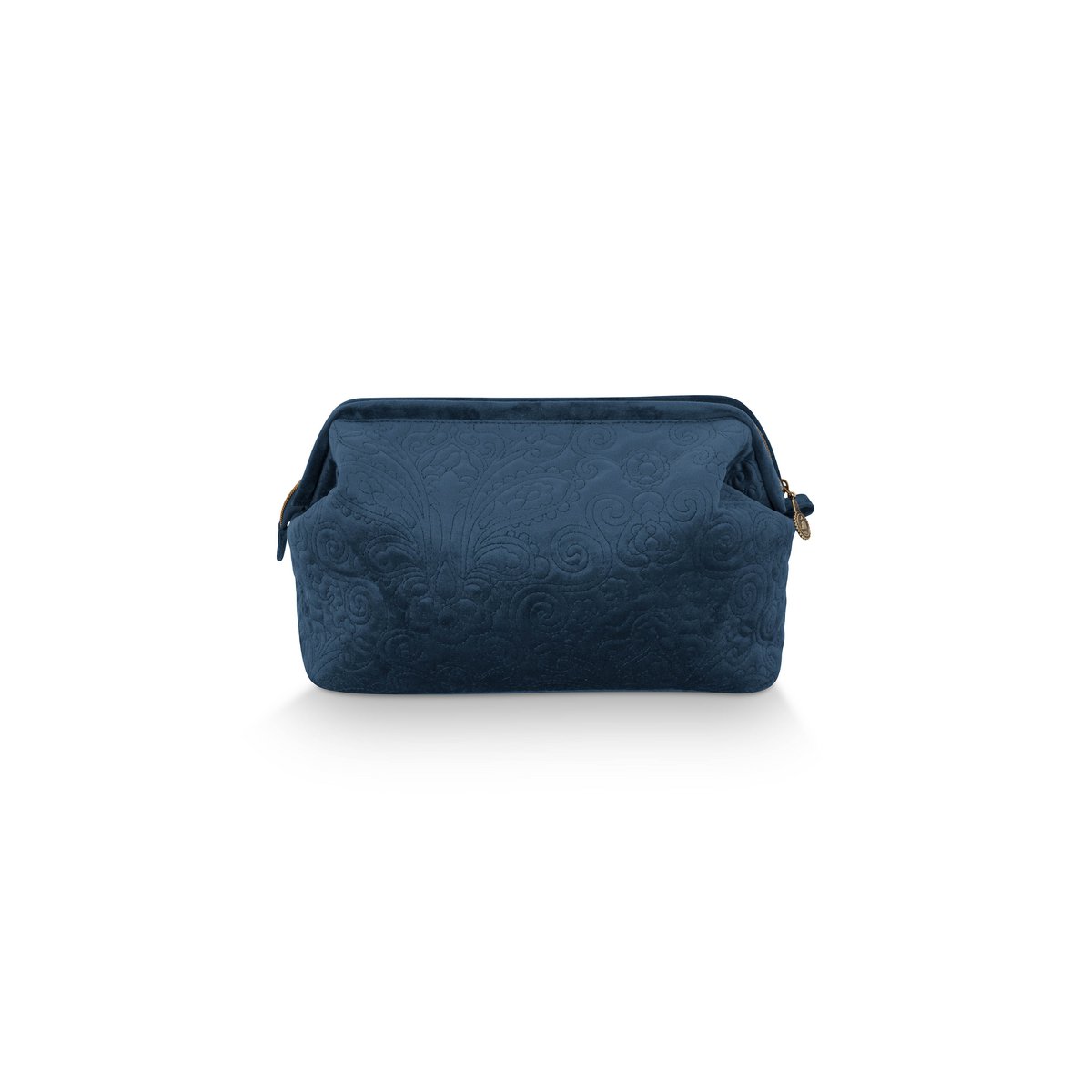Cosmetic Purse Extra Large Velvet Quiltey Days Blue