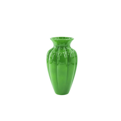 Flower Vase-geplooide vase-ceramic-groen- 16,5x16,5x29,5 cm