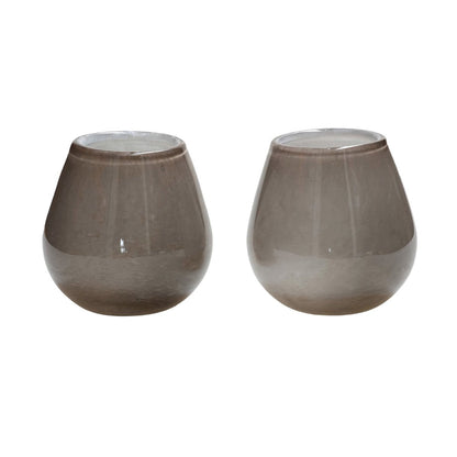 Waxinelichthouder - Tasman Elite XS grey Ø12,5 x H11,5 cm (set van 2 stuks)