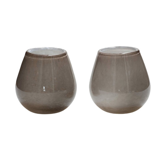Waxinelichthouder - Tasman Elite XS grey Ø12,5 x H11,5 cm (set van 2 stuks)
