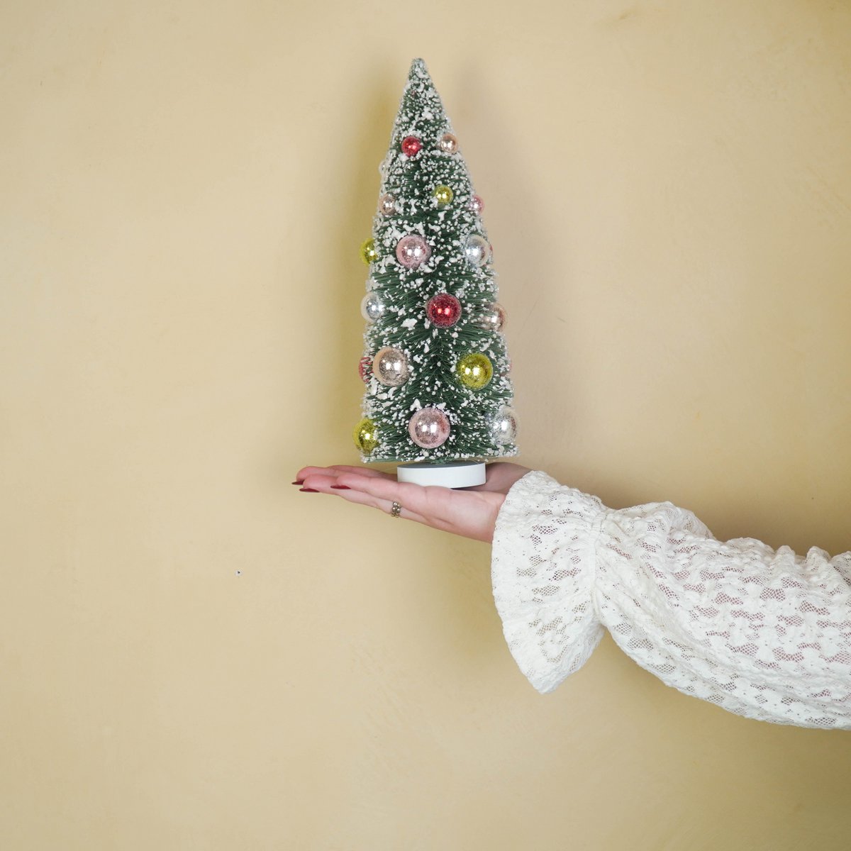 Kerstboom - Kunststof - Groen/Meerkleurig -12,5x30 cm